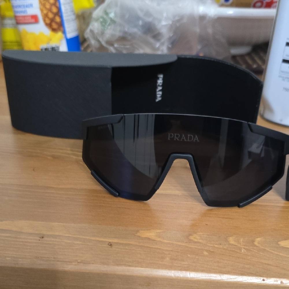 Prada Dark Gray Shield Sunglasses